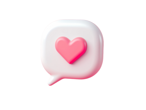 a heart in a chat bubble
