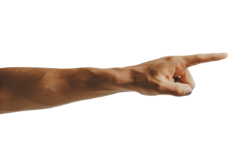 Hand Pointing to Something on a Transparent Background
