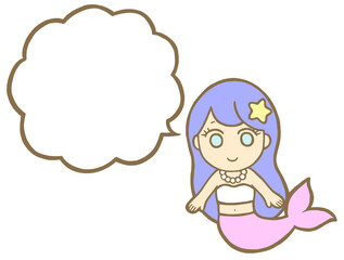 人魚イラストふきだし
