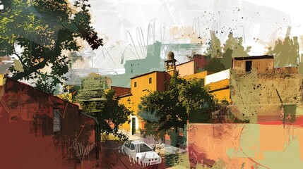  Landscape Urbanism, Latin American architecture, impressionist, article illustration