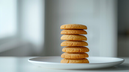 Stack of Cookies on a White Plate