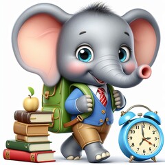 cute elephant going to school cartoon , 3d
Generative AI