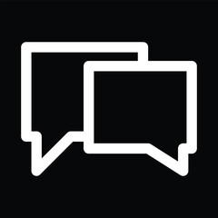 Two Empty Speech Bubbles with White Outline