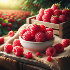 fresh raspberries fruits