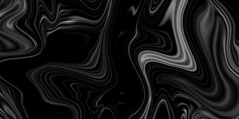 Abstract flowing liquid curve line in grey silver black metallic. Glossy pattern cool background textures. white and black liquid silk stain fabric background.