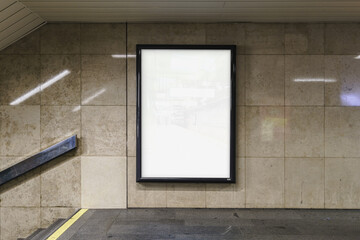 Street Outdoor Poster Advertising Mockup Template Subway Metro