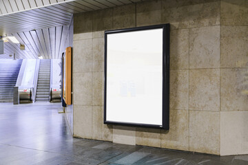Street Outdoor Poster Advertising Mockup Template Subway Metro