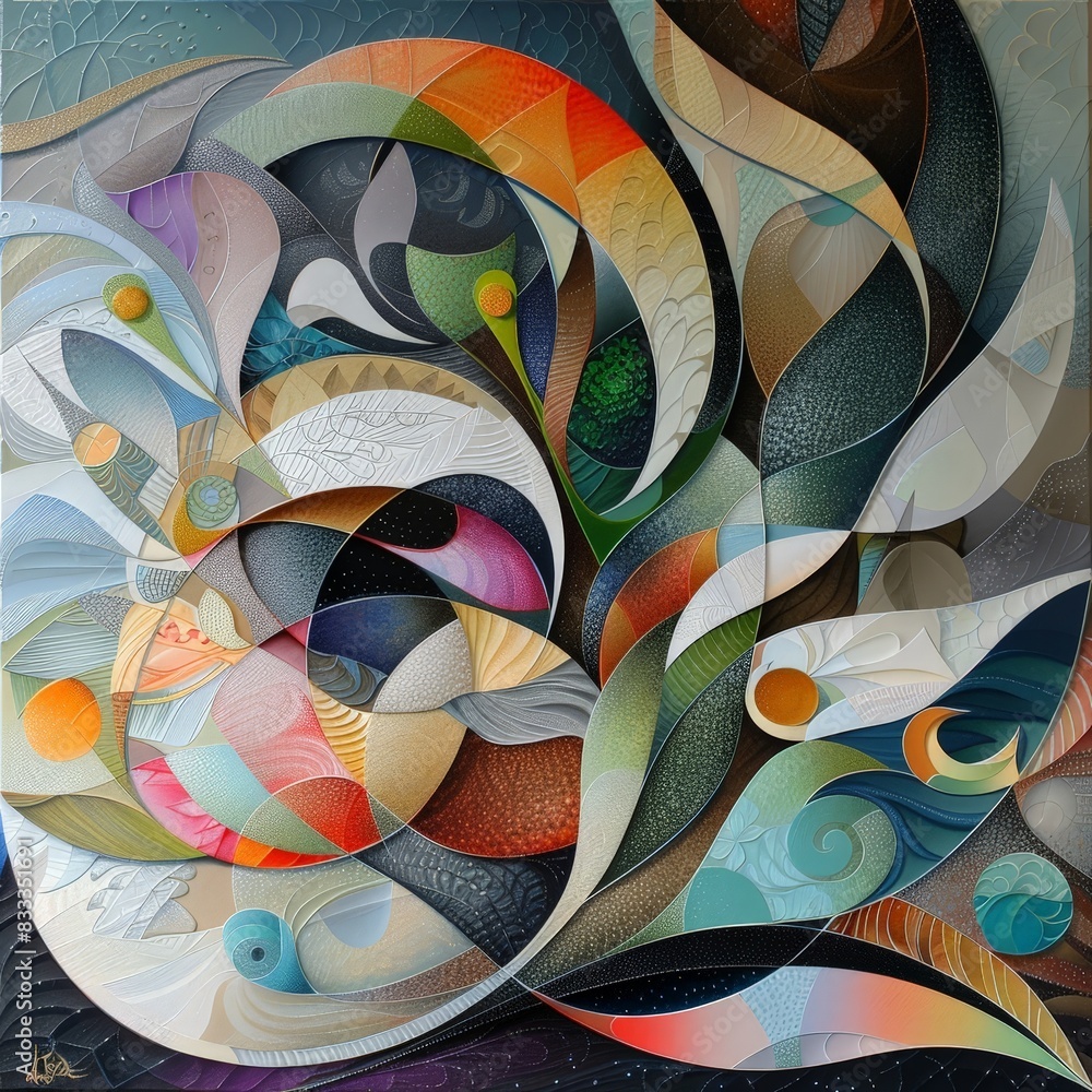 Aufkleber abstract colorful geometric shapes and patterns