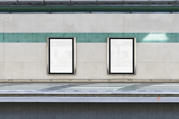 Fototapeta premium Street Outdoor Poster Advertising Mockup Template Subway Metro