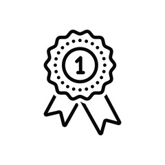 Black line icon for medal 