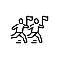 Black line icon for race 