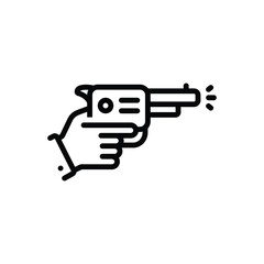 Black line icon for starting pistol 