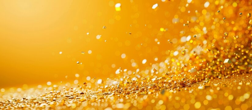 A sprinkle of gold confetti adds a touch of luxury and glamour to any occasion., copy space