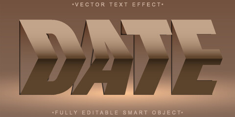 Calender Paper Cut Date Out Brown Cream Vector Fully Editable Smart Object Text Effect