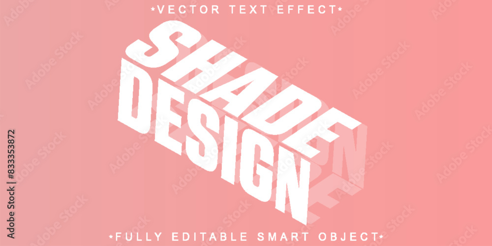 Poster cubic shade design white minimal vector fully editable smart object text effect