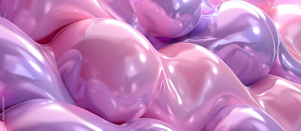 Poster abstract background of pink and purple balloons in the shape of tubes, 3d rendering in the style of 