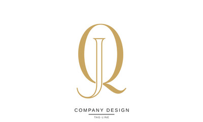 JQ, QJ Abstract Letters Logo Monogram design Font Icon Vector Initials