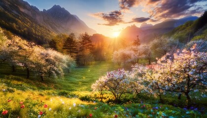 sunrise in the mountains