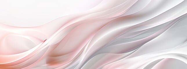 Obraz premium Abstract white and pink background with smooth curved lines