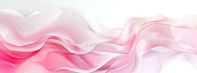 Fototapeta premium Abstract white and pink background with smooth curved lines