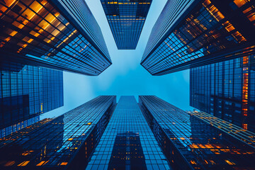 skyscraper with blue sky