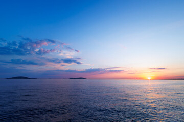 Island of Istanbul at the dusk with cloudscape