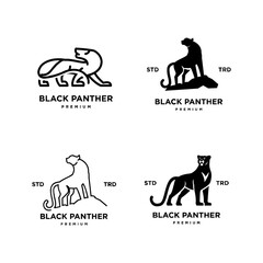 Obraz premium black phanter icon logo design vector illustration