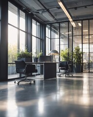 Blurred Modern Office Interior Background