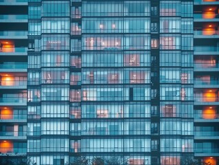 Night window facade building tower ,seamless texture