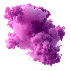 Fototapeta premium Lush Purple Smoke Cloud, Isolated on Transparent Background, Ideal for Artistic Backgrounds and Design Elements