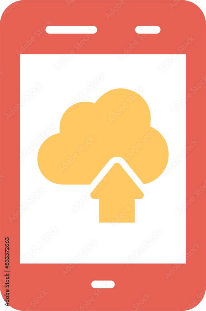 Wall mural cloud with upward arrow vector icon