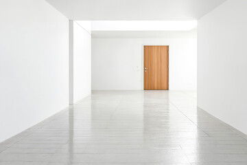 Obraz premium Minimalist Room With a Wooden Door