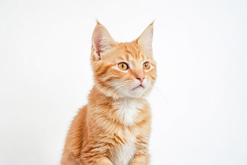 Obraz premium Cute Ginger Kitten Looking Off to the Side