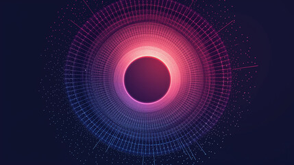 A vibrant, circular formation composed of interconnected lines and dots. The formation radiates outwards, resembling a sunburst or a fractal pattern.