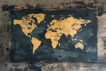 Grungy world map illustration