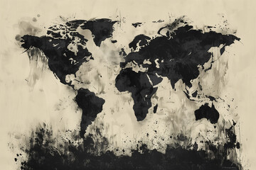 Grungy world map illustration