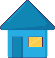 Abstract image of medical facility icon. Shelter house, medical stroked cartoon element for modern and retro design. Simple color vector pictogram isolated on white background