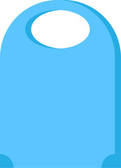 Blue cellophane bag. Classic store packaging, shopping process flat element for modern and retro design. Simple color vector pictogram isolated on white background