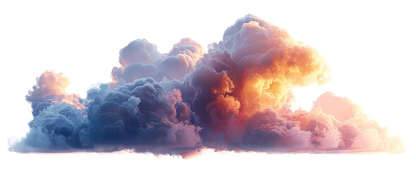 Vibrant Cloud Formation on Transparent Background