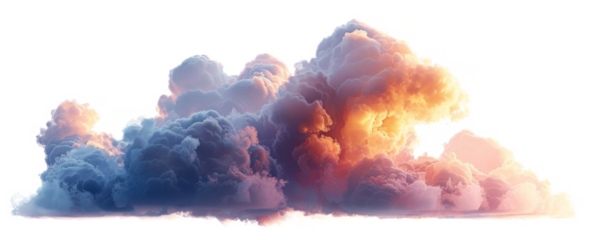 Vibrant Cloud Formation on Transparent Background