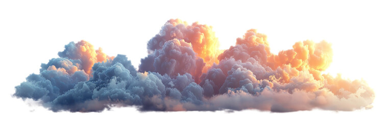 Vibrant Sunset Clouds Variety on Transparent Background
