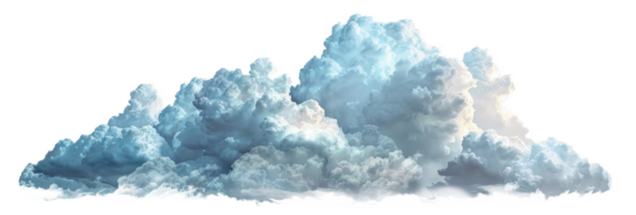 Fluffy white clouds on a transparent background