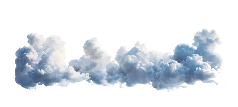 Fluffy Clouds on Transparent Background