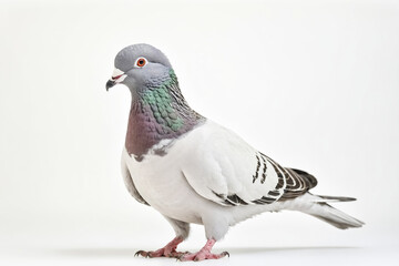 Obraz premium Pigeon on White Background