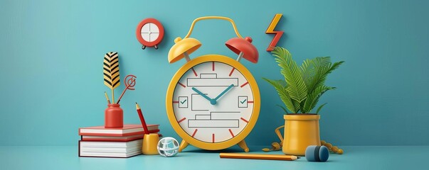 Time Management A clock with a checklist, representing the ability to manage time efficiently and prioritize tasks