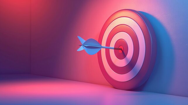 Target Achievement An icon of a target with a bullseye, representing the startup achieving its goals and milestones