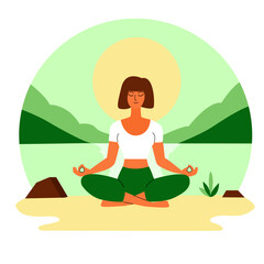 girl meditating in yoga pose