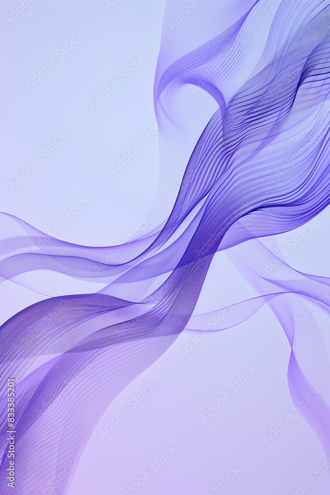 Poster a smooth wavy line in purple and blue, against an abstract gradient background with soft edges, crea