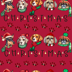 Christmas dog with Christmas tree toys and red Christmas ornament. Christmas dog with Christmas tree toys and red Christmas ornament.