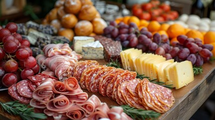 Looking for a delicious and easy way to cater your next party? Look no further than our charcuterie board! With a variety of cured meats, cheeses, and fruits, our board is sure to